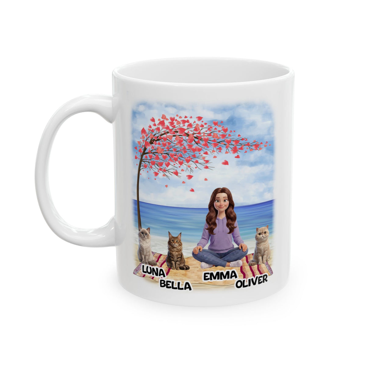 Tasse « Maman Chat » - Tasse personnalisée « Maman Chat » - Jusqu'à 6 chats 