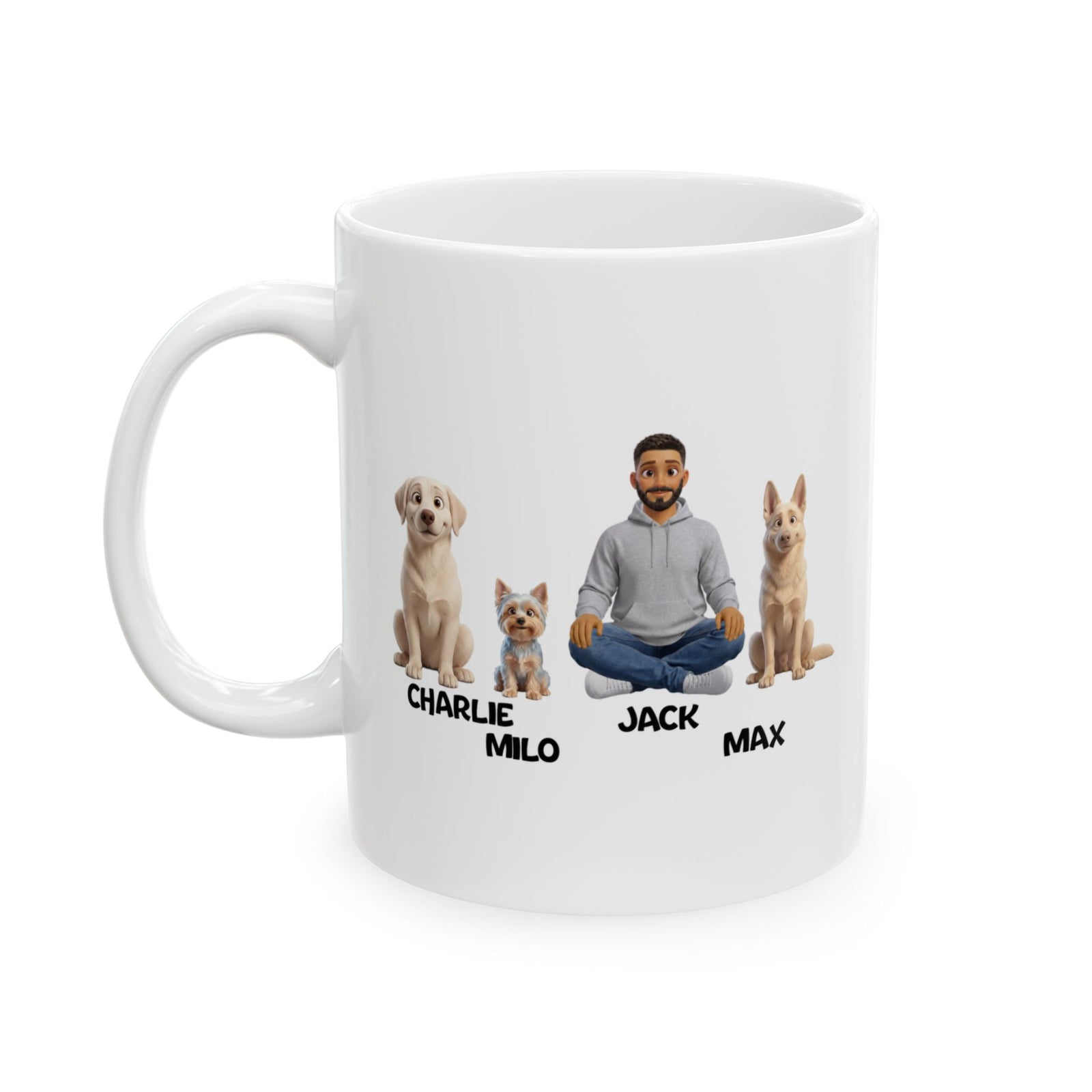 Tasse « Père Chien » - Tasse personnalisée avec jusqu'à 6 chiens 
