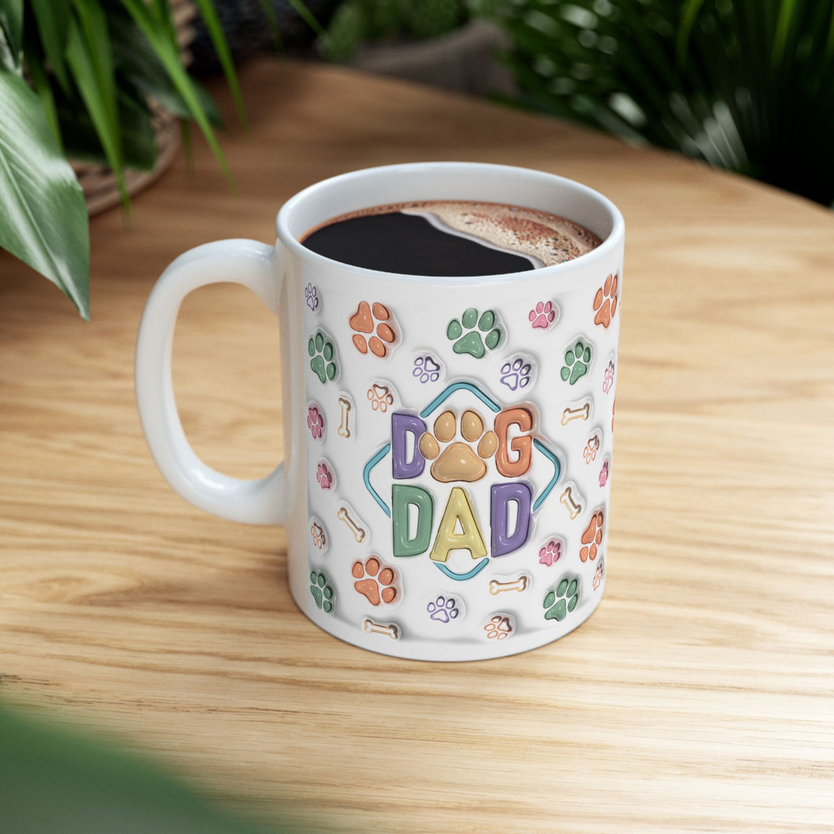 Dog Dad Mug - 3D Inflated Effect - Personalized Dog Dad Mug with Up To 6 Dogs – photo 4