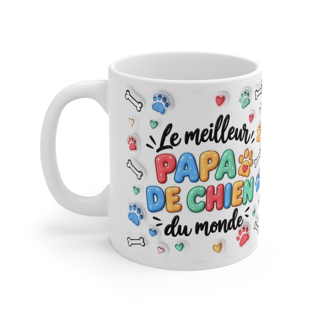 Tasse papa personnalisée – Pattes et os en 3D