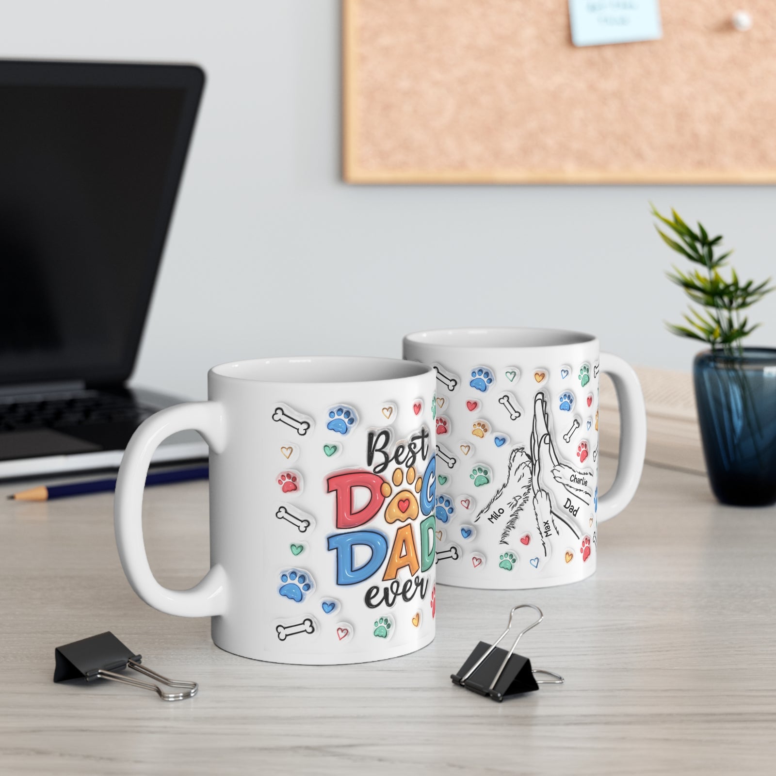 Personalised Dad Mug – Puffy Paw Prints – photo 3