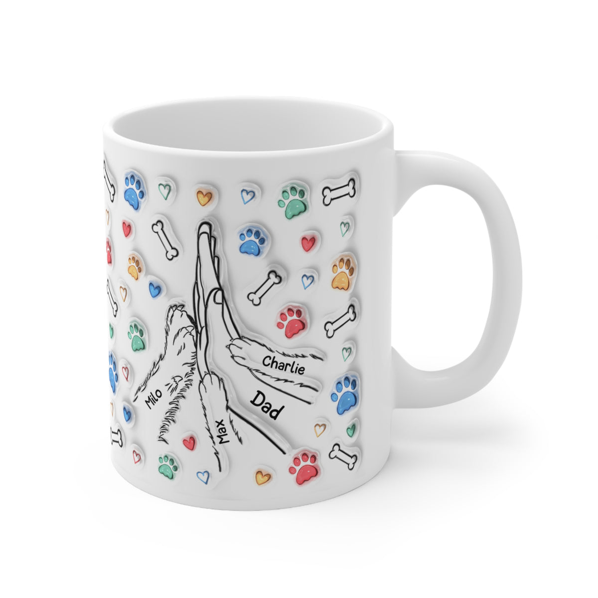 Personalised Dad Mug – Puffy Paw Prints – photo 2