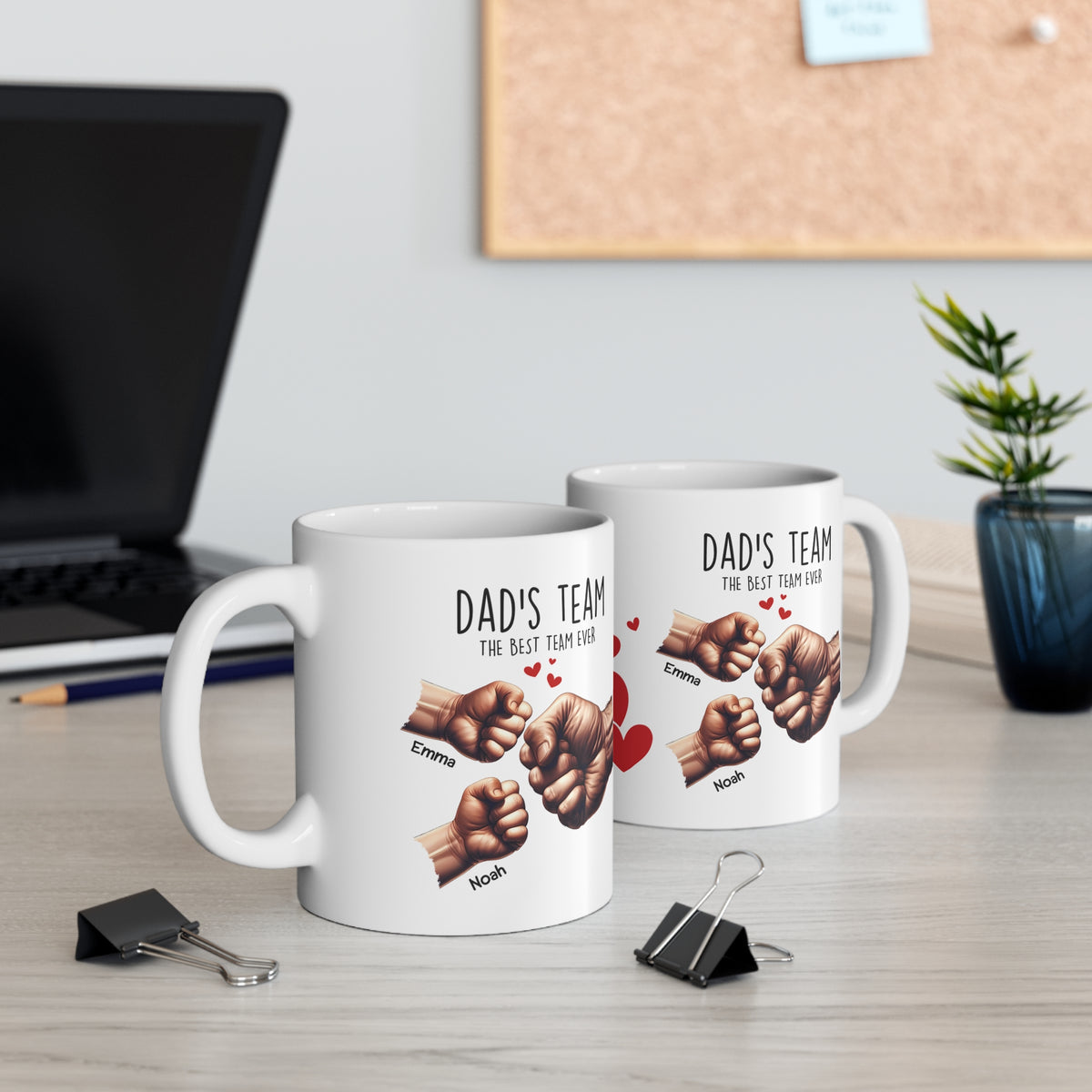 Personalised Coffee Mug – Dad's Team Fist Bump – photo 3