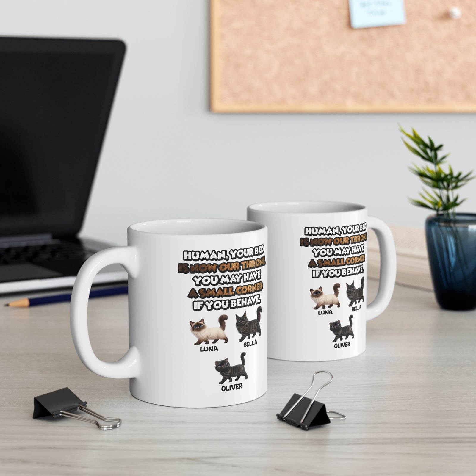 Personalised Cat Mug – Funny Bed Throne Quote – photo 3