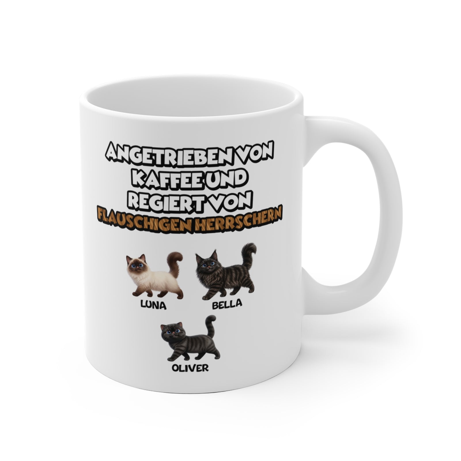 Personalisierte Katzen Tasse – Regiert von Flauschigen Herrschern – Foto 2