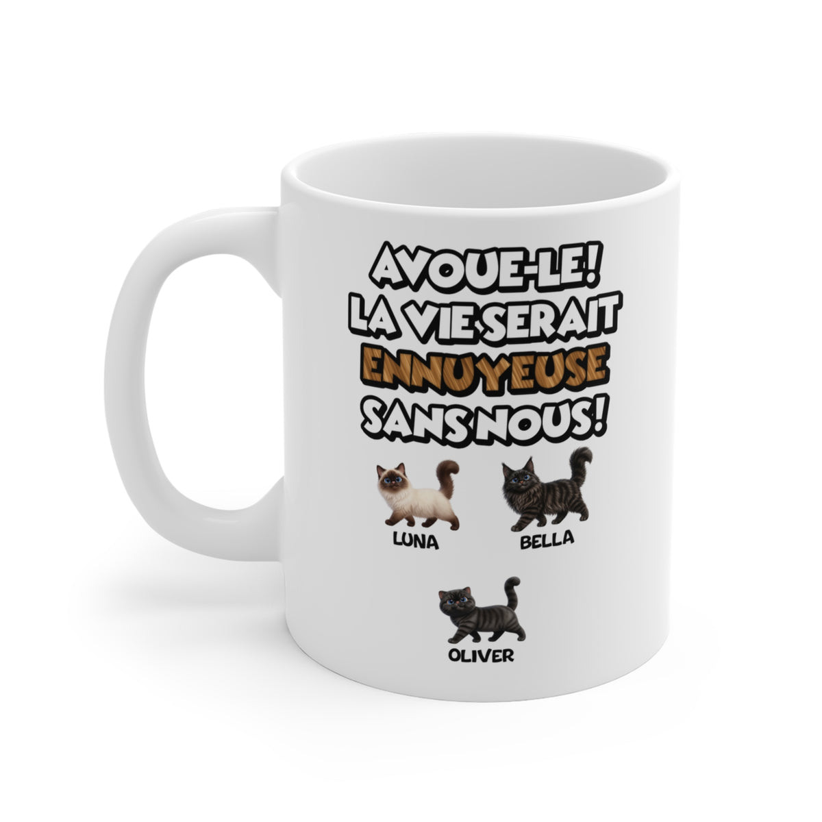 Tasse chat personnalisée – Avoue-le