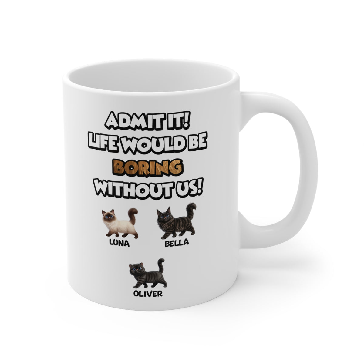 Personalised Cat Mug – Boring Without Us – photo 2