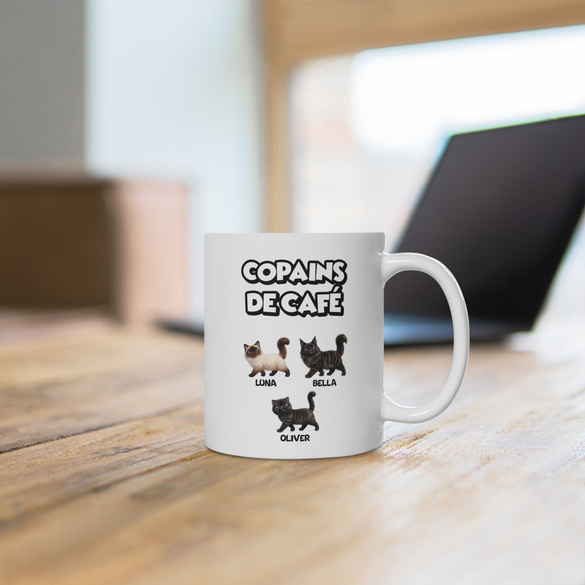 Tasse chat personnalisée – Copains de café – photo 3