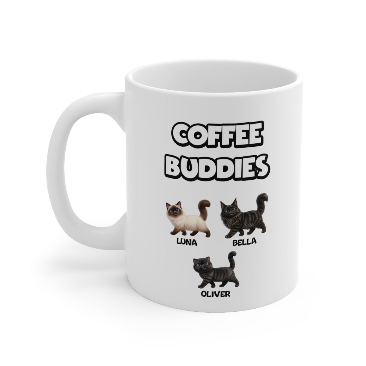 Personalised Cat Mug – Coffee Buddies