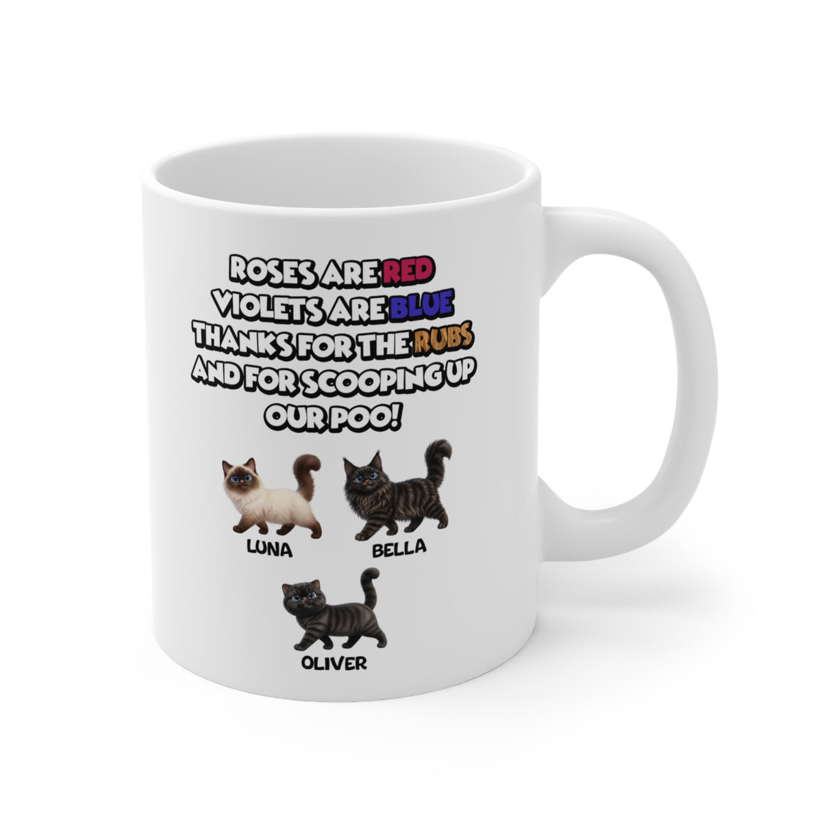 Personalised Cat Mug – Roses Are Red Poem – photo 2