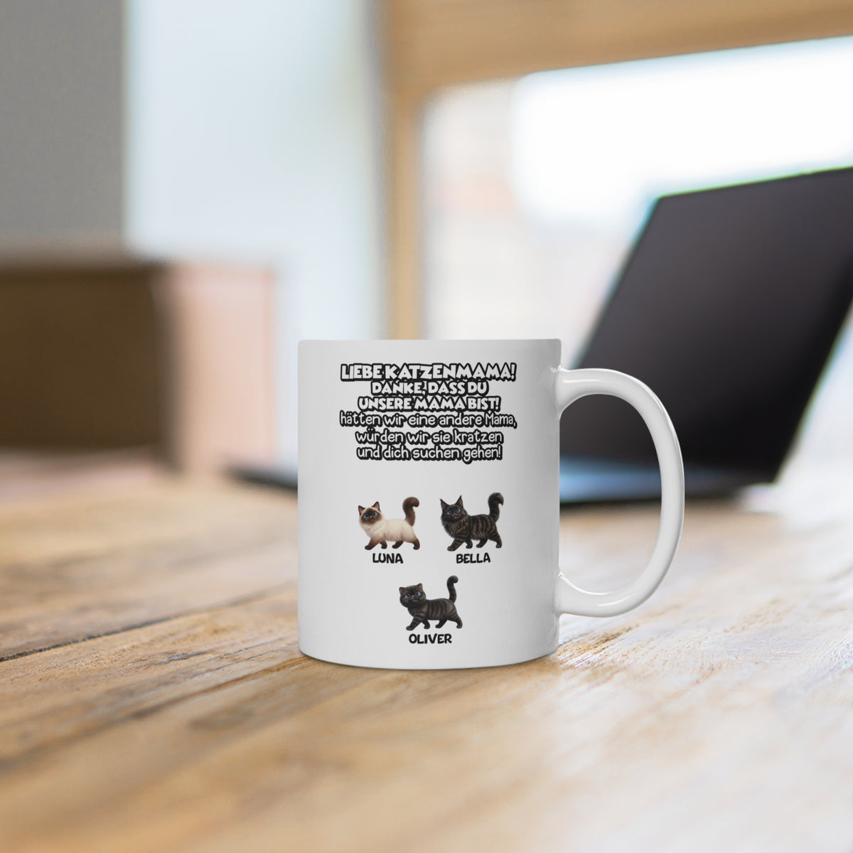 Personalisierte Mama Tasse – Liebe Katzenmama – Foto 3