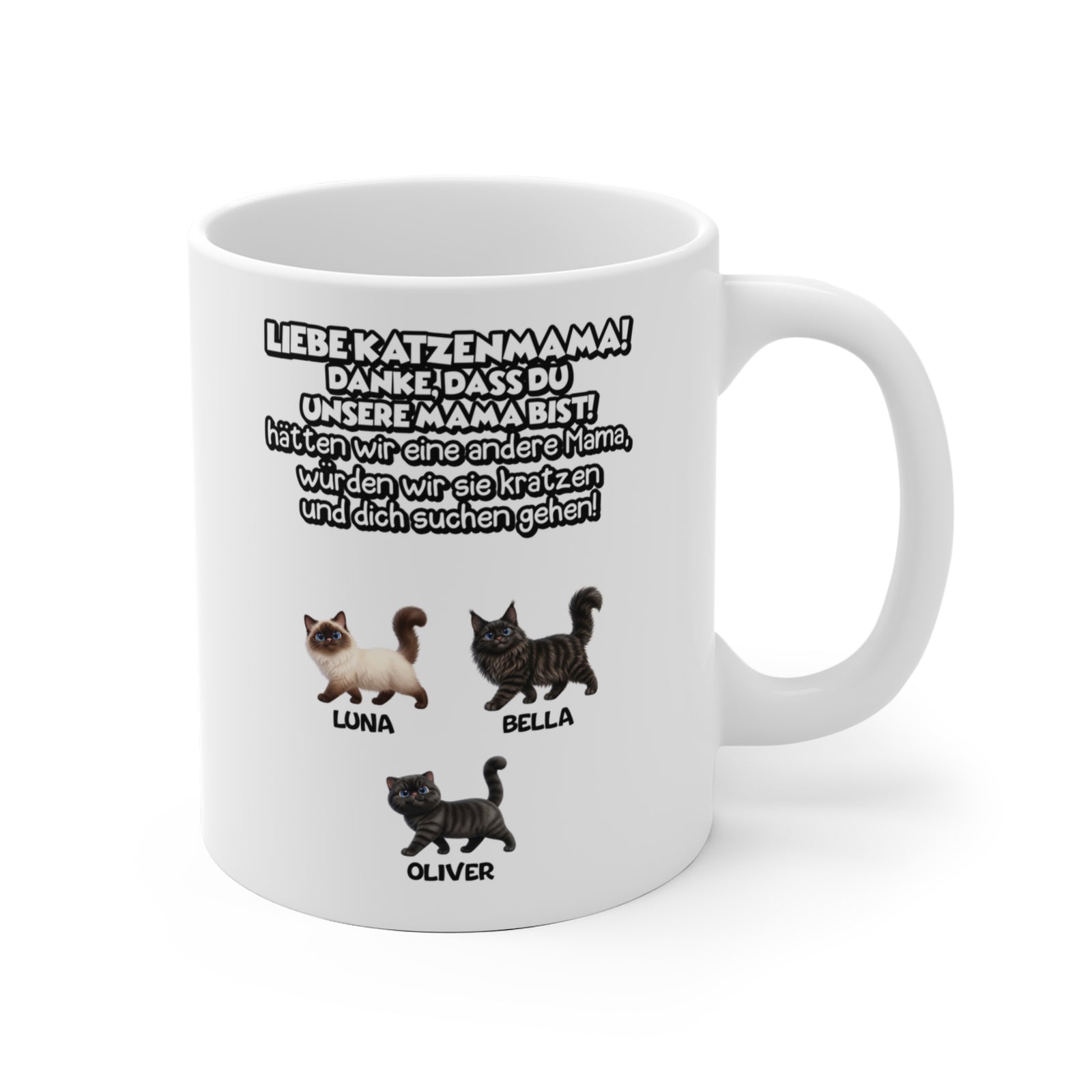 Personalisierte Mama Tasse – Liebe Katzenmama – Foto 2