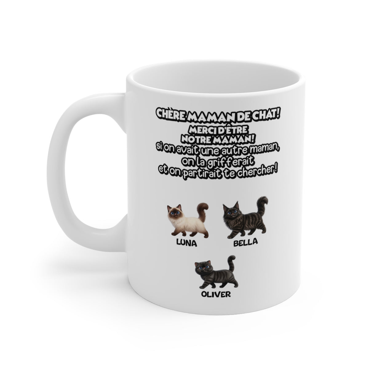 Tasse chat personnalisée – Chère maman de chat