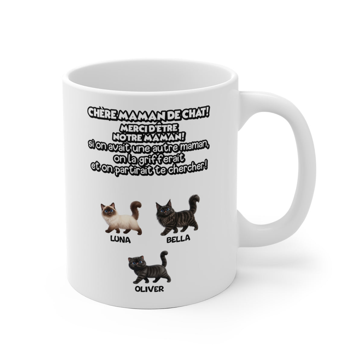Tasse chat personnalisée – Chère maman de chat – photo 2