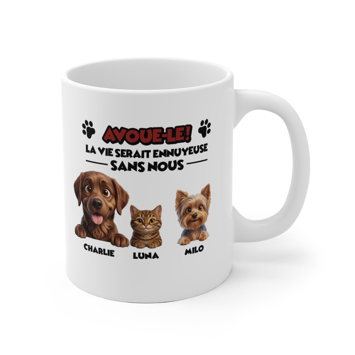 Tasse chien et chat personnalisée – Avoue-le ! – photo 2