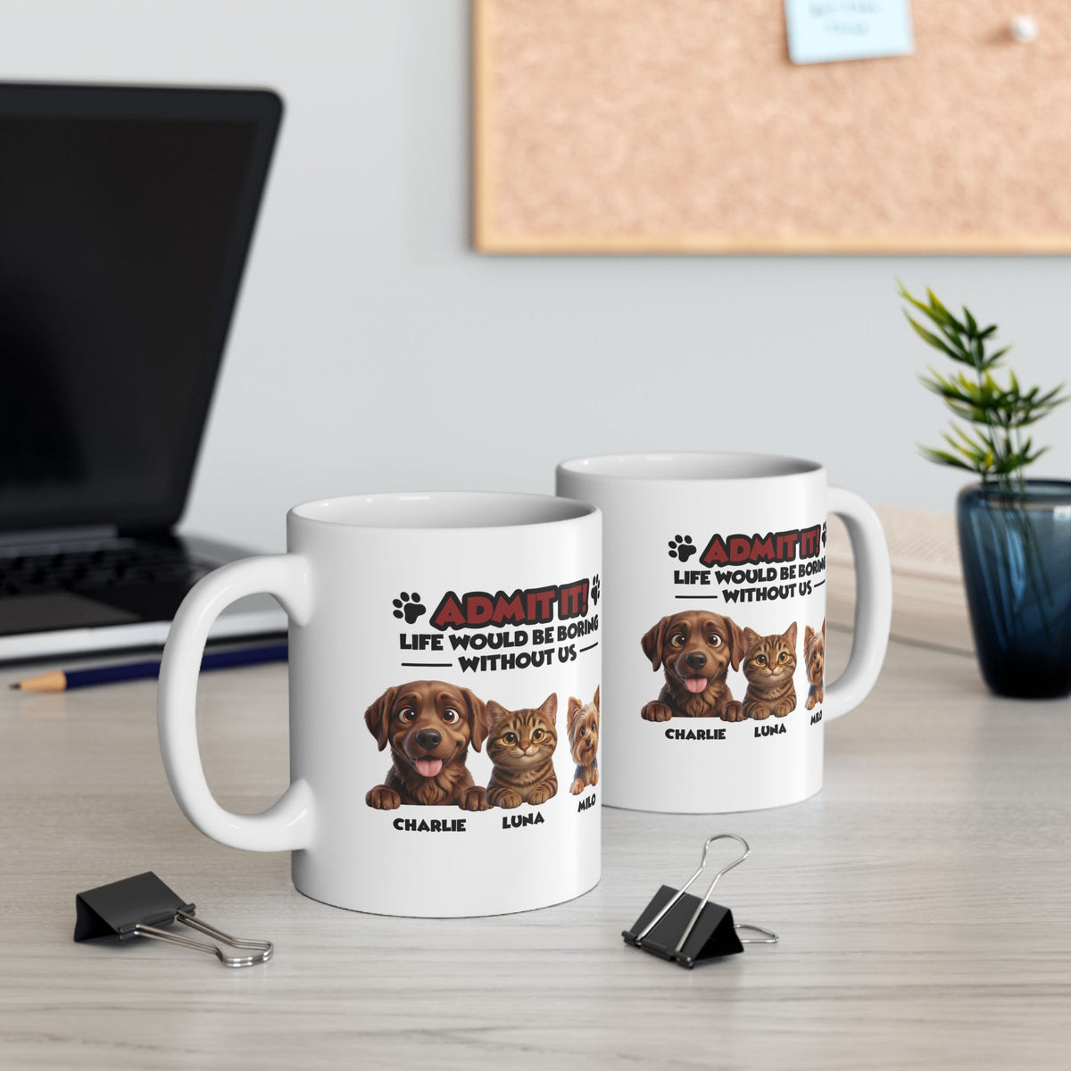 Personalisierte Haustiertasse - Bis zu 6 Haustiere - Geschenk für Haustierbesitzer  – Foto 3