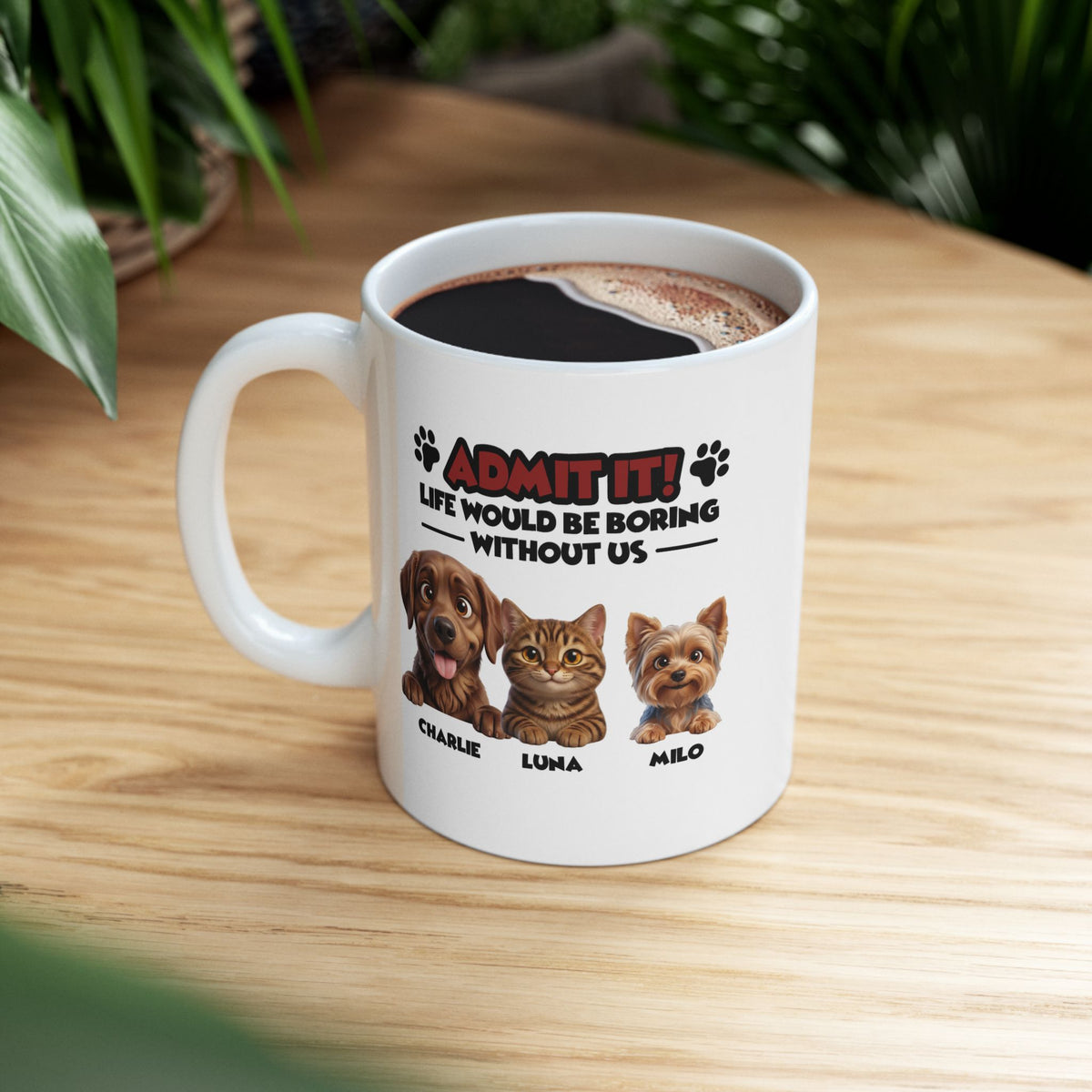 Personalisierte Haustiertasse - Bis zu 6 Haustiere - Geschenk für Haustierbesitzer  – Foto 4