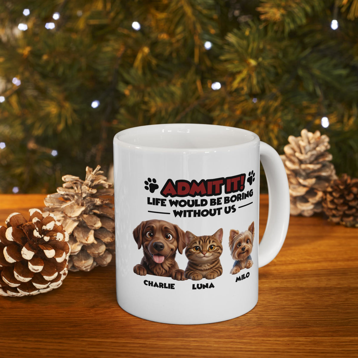 Personalisierte Haustiertasse - Bis zu 6 Haustiere - Geschenk für Haustierbesitzer  – Foto 6