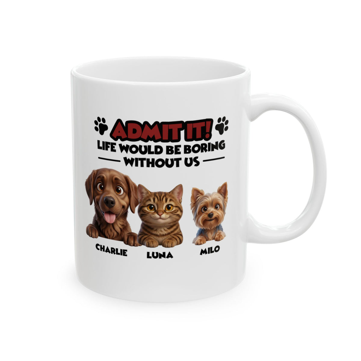 Personalisierte Haustiertasse - Bis zu 6 Haustiere - Geschenk für Haustierbesitzer  – Foto 2