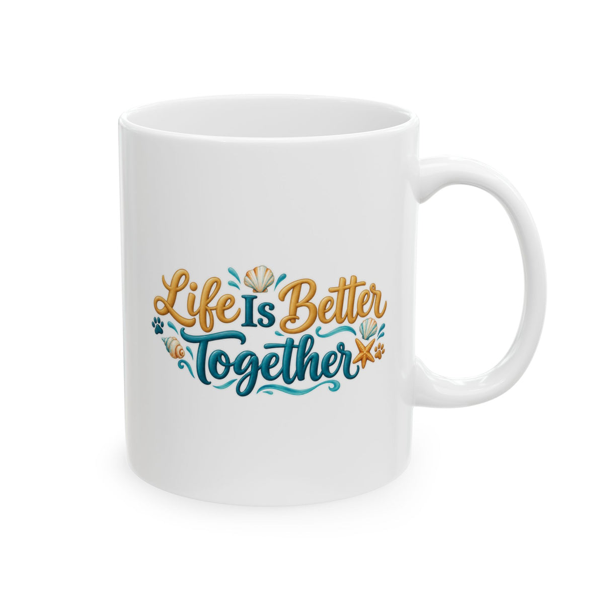 Personalized Coffee Mug with Pets and People – Ocean Beach – photo 2