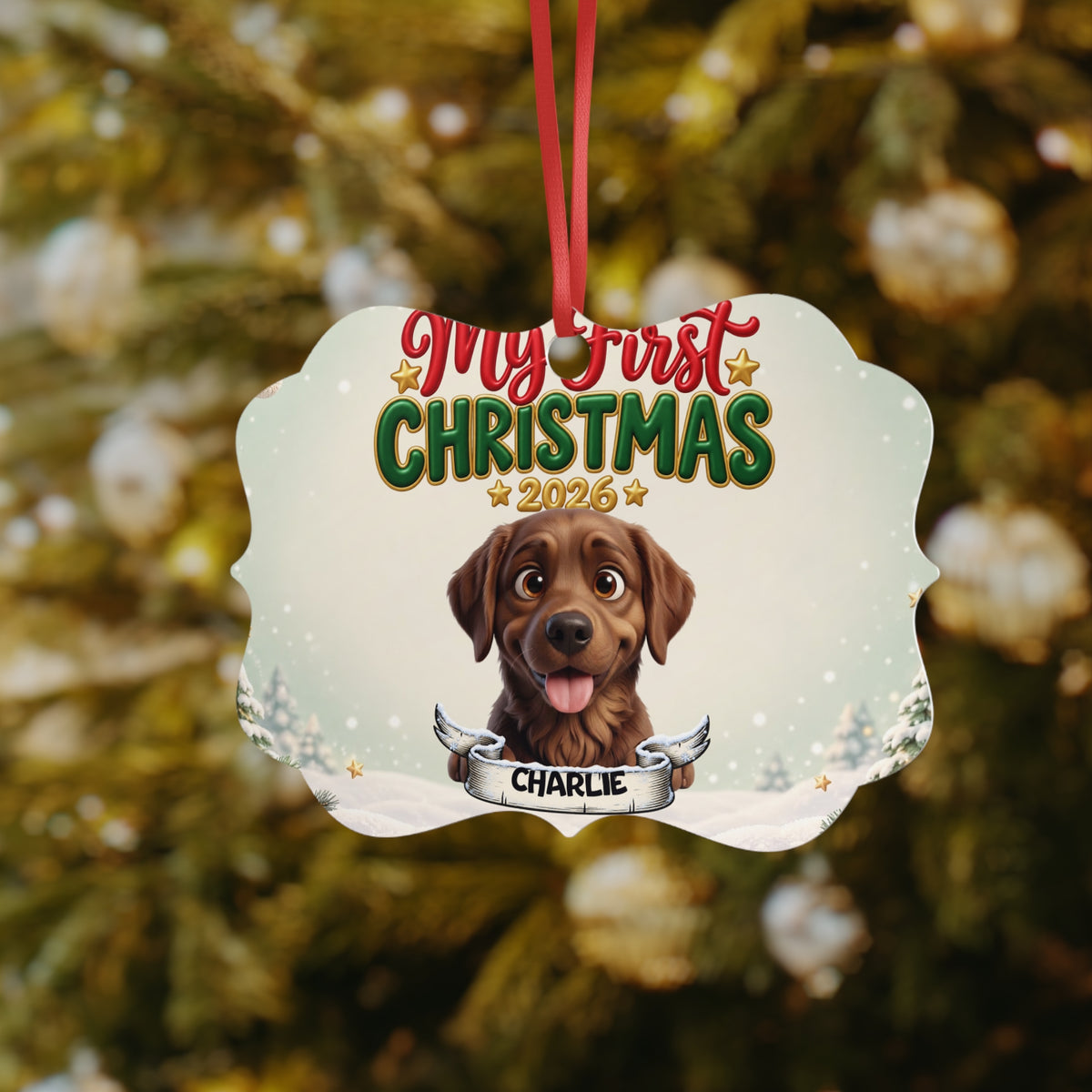 Personalized Dog Ornament – My First Christmas 2026 – photo 2