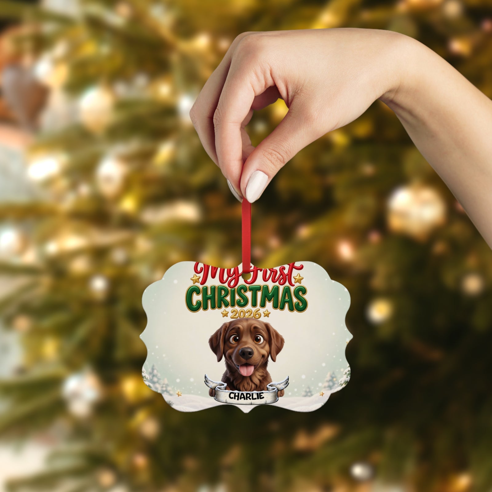 Personalized Dog Ornament – My First Christmas 2026 – photo 3