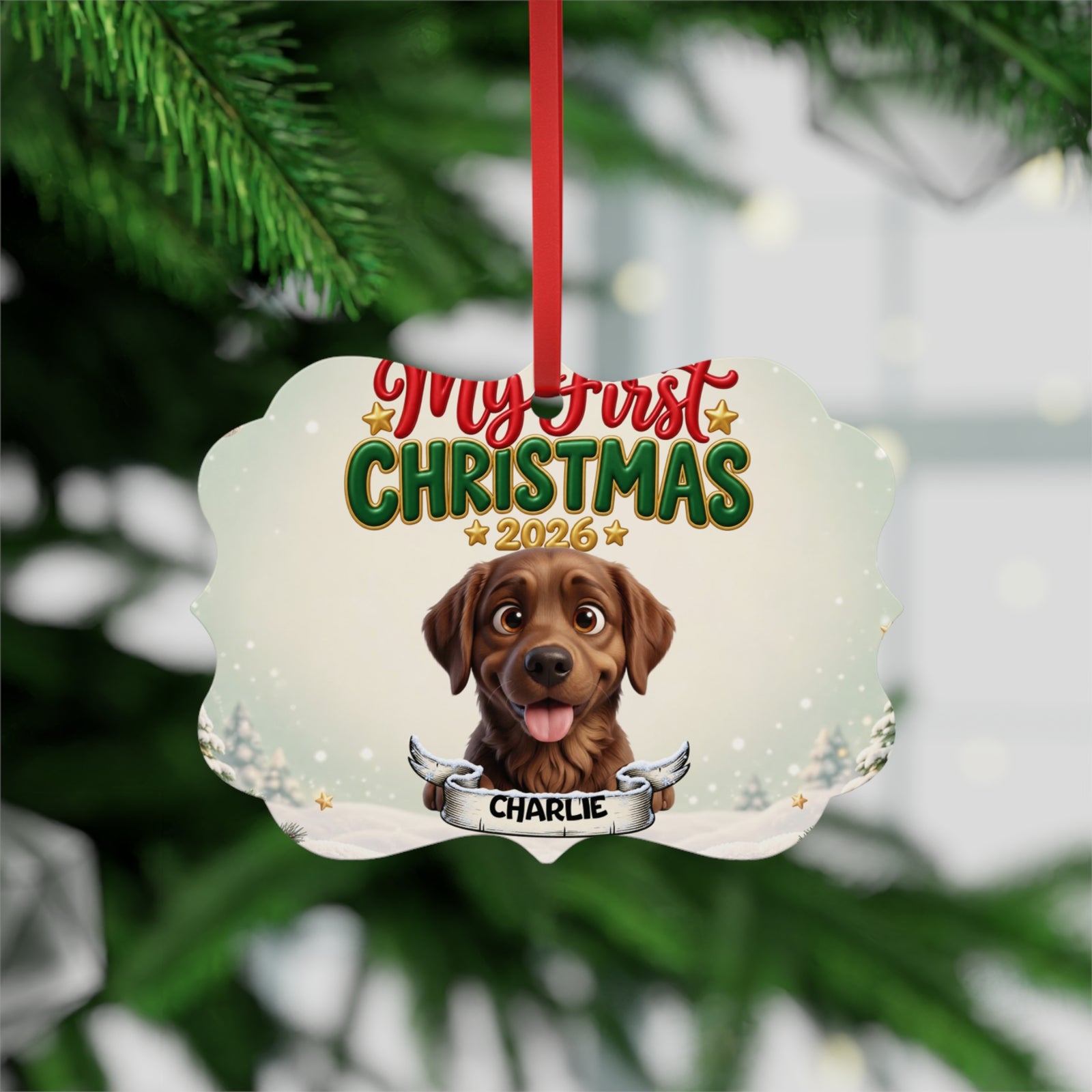 Personalized Dog Ornament – My First Christmas 2026