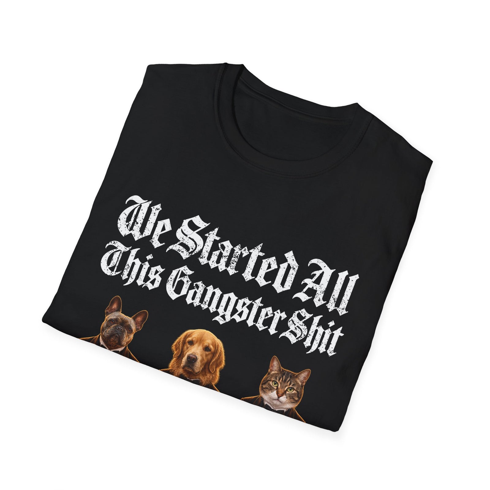 Personalized Gangster Pet Portrait Tee from Photo – Pets with Names – photo 4