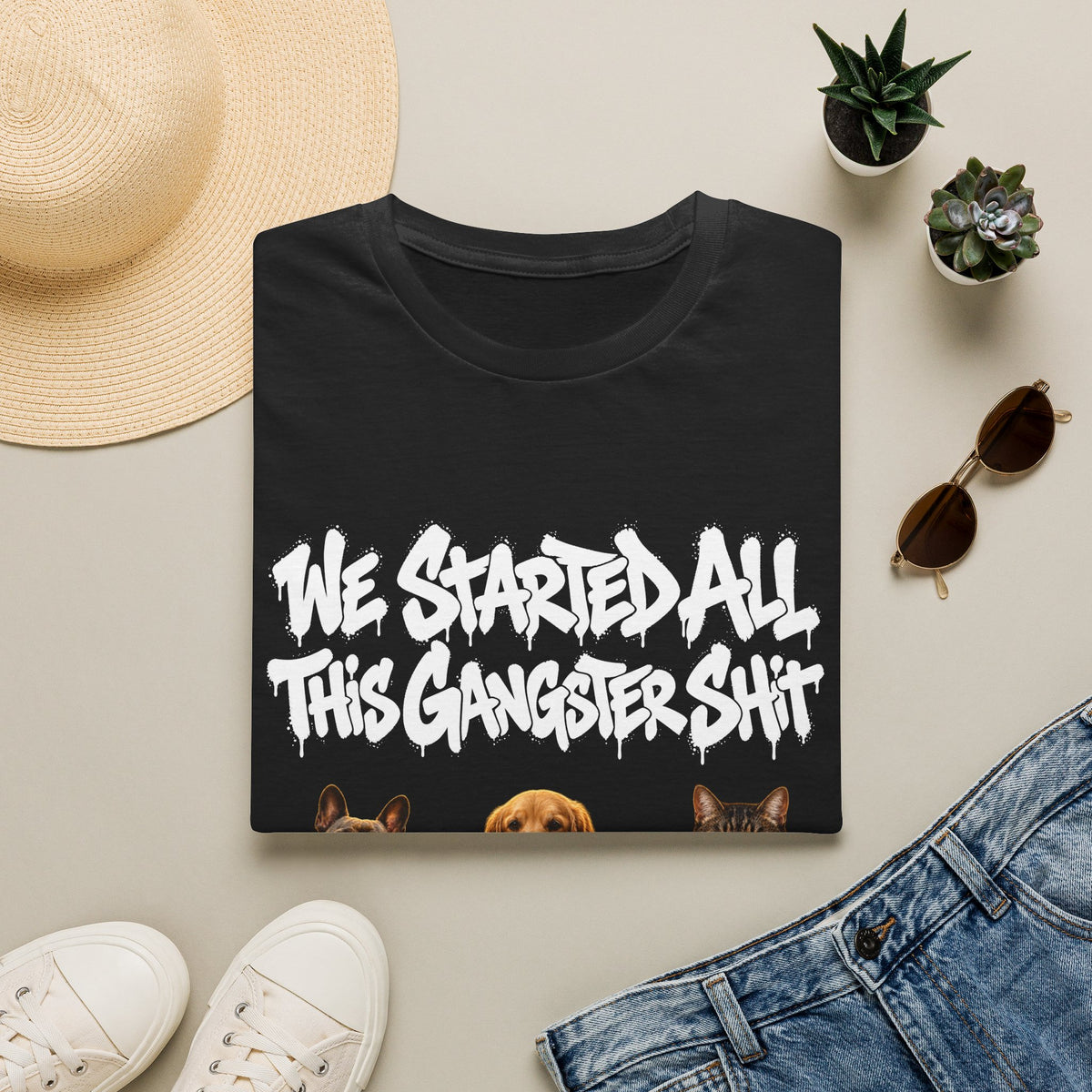 Personalized Gangster Pet Portrait Tee from Photo – Graffiti, Pets with Names – photo 3