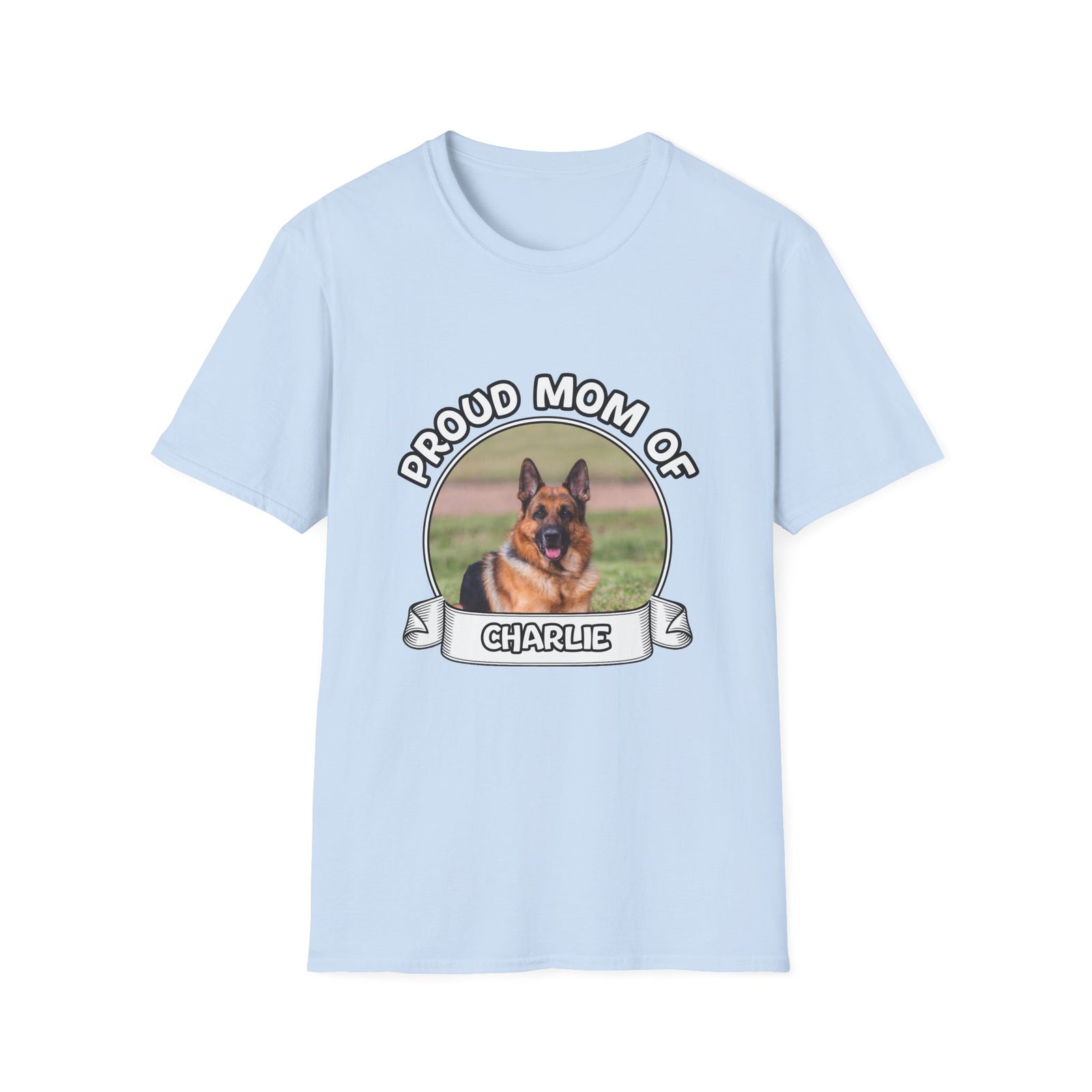 Personalized Graphic Tee – Proud Mom Photo Banner