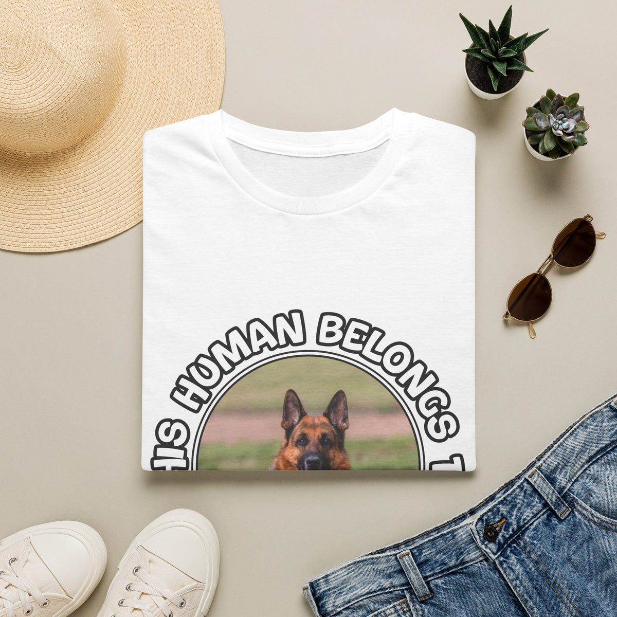 Personalized Graphic Tee – This Human Belongs To – photo 14