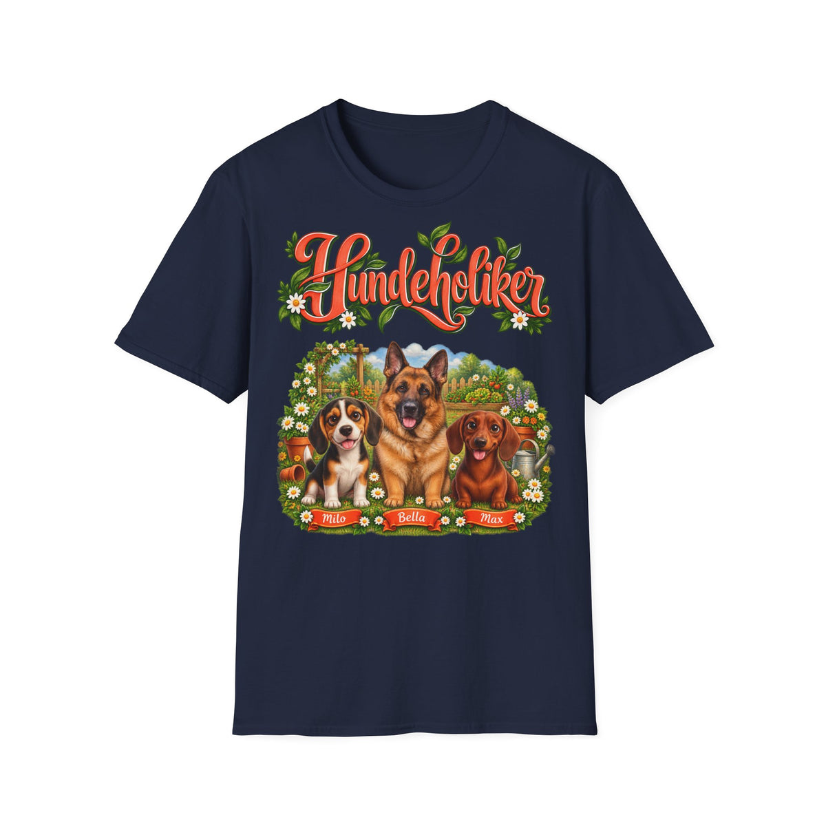 Personalisiertes T-Shirt mit Hunden – Hundeholiker