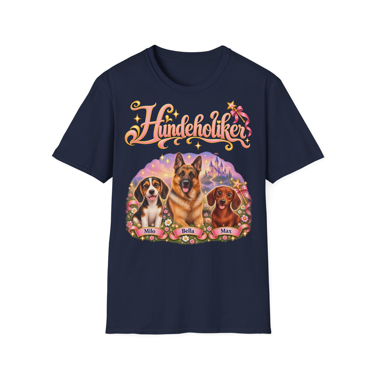 Personalisiertes T-Shirt – Hunde im Märchenland