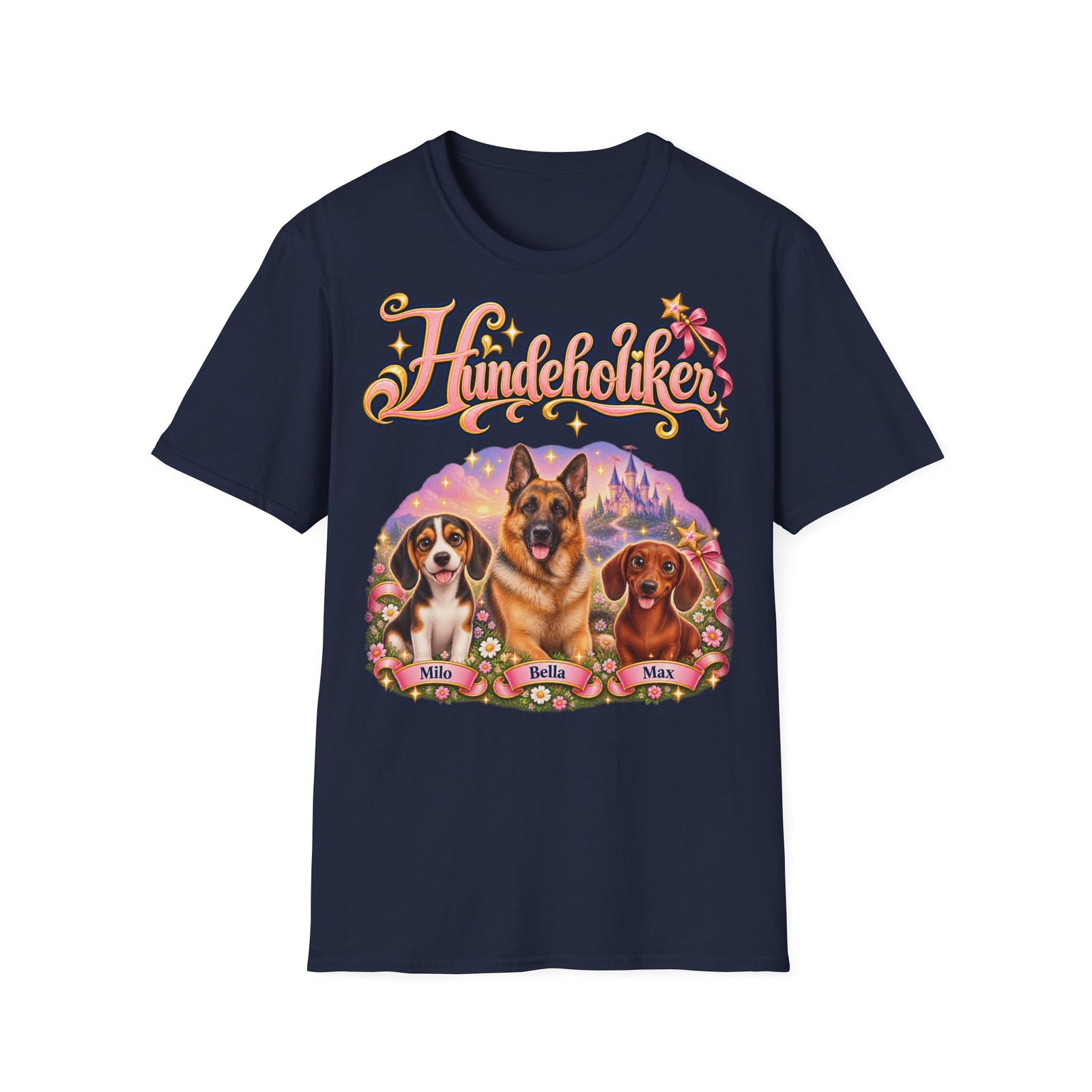 Personalisiertes T-Shirt – Hunde im Märchenland