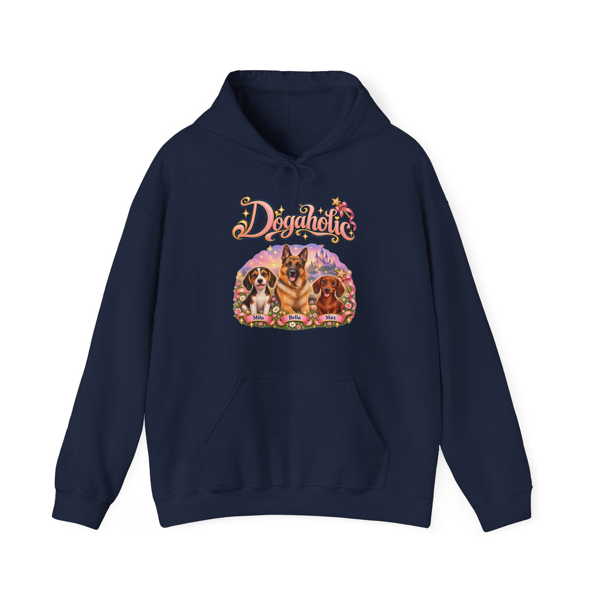 Personalized Graphic Tee – Dogaholic Fairy Tale – Hoodie Navy