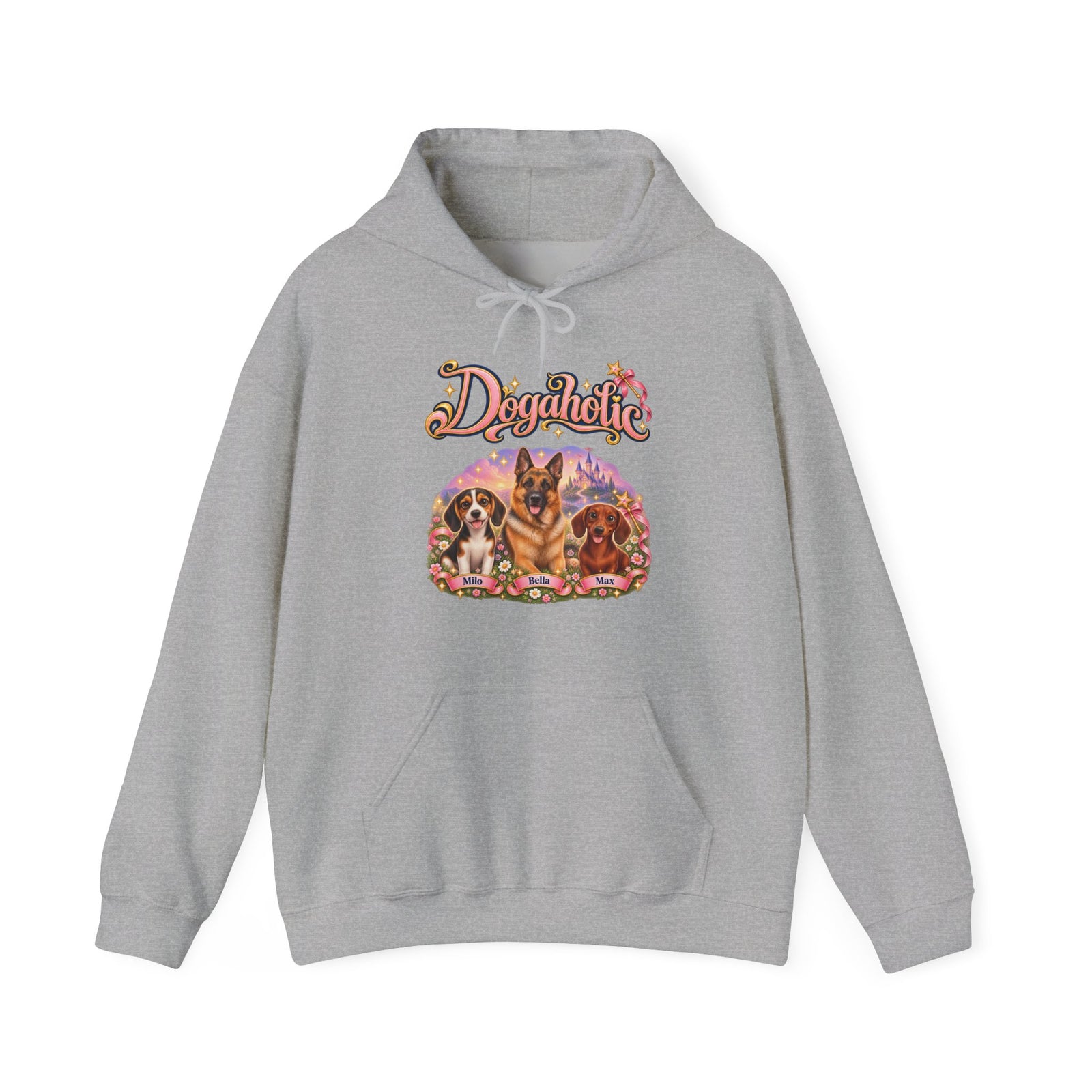Personalized Graphic Tee – Dogaholic Fairy Tale – Hoodie Sport Grey