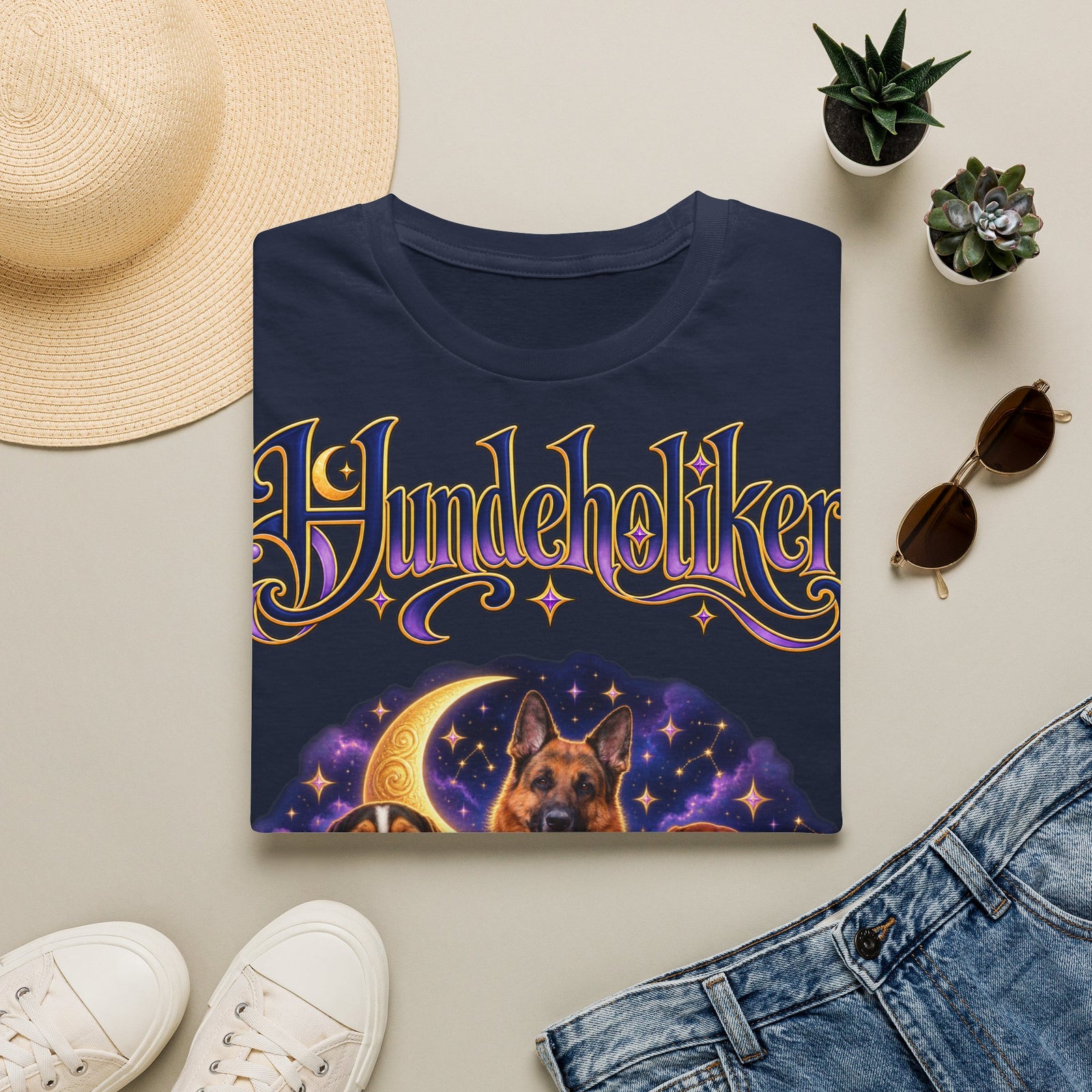 Personalisiertes T-Shirt mit Hunden – Hundeholiker Mondhimmel – Foto 2