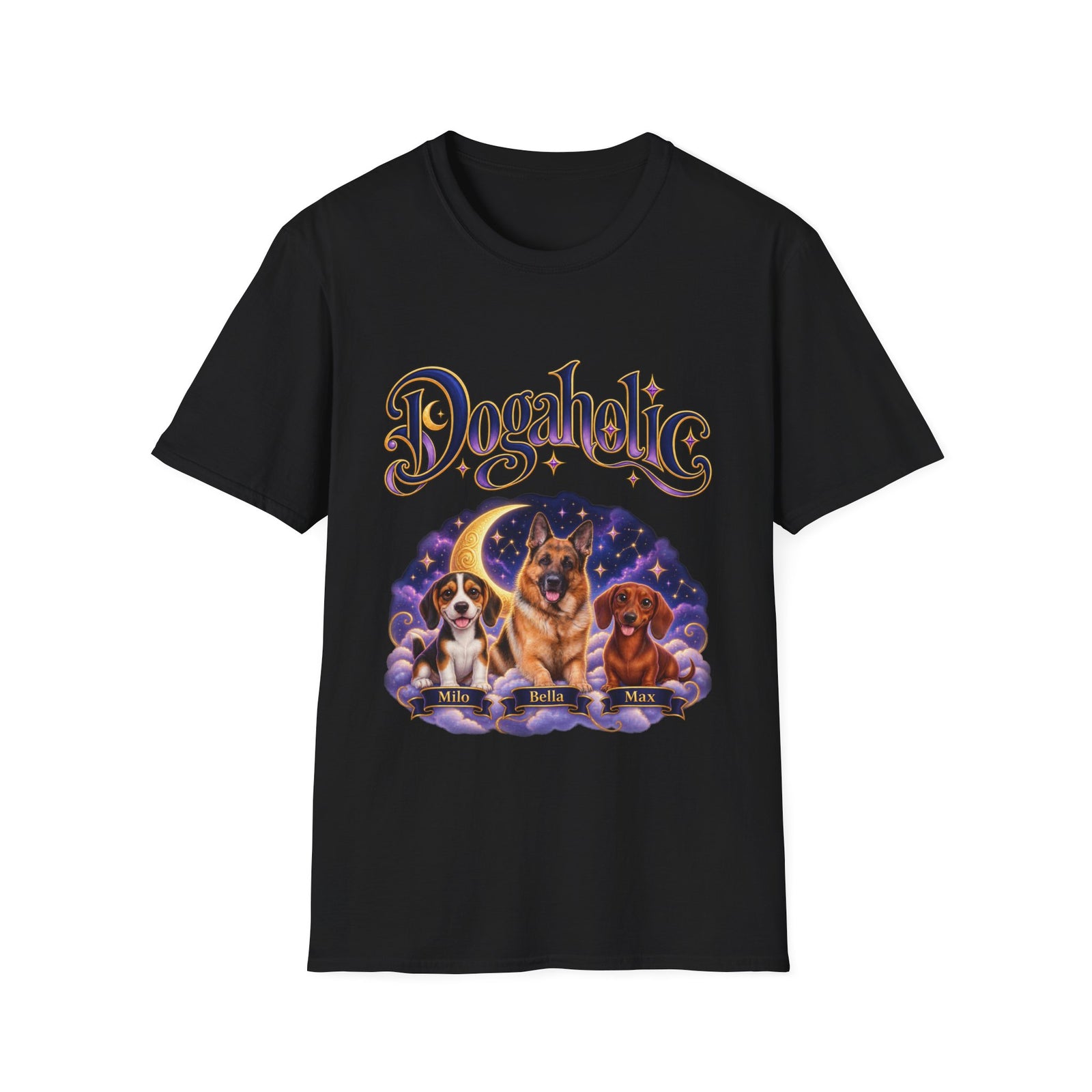 Personalized Graphic Tee – Dogaholic Celestial Dogs – photo 16