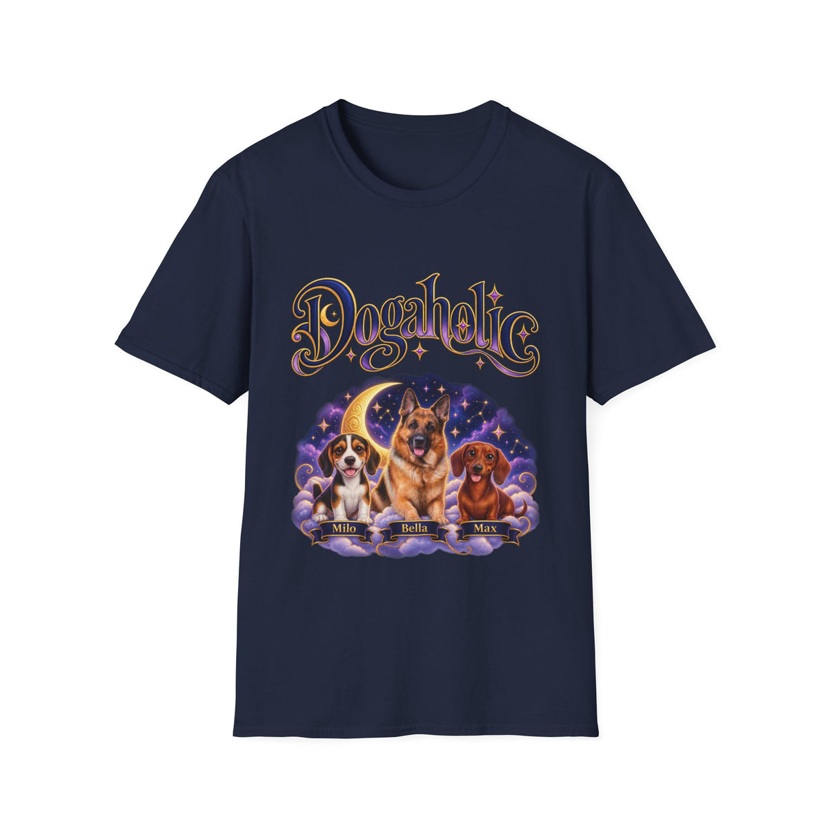 Personalized Graphic Tee – Dogaholic Celestial Dogs – photo 4