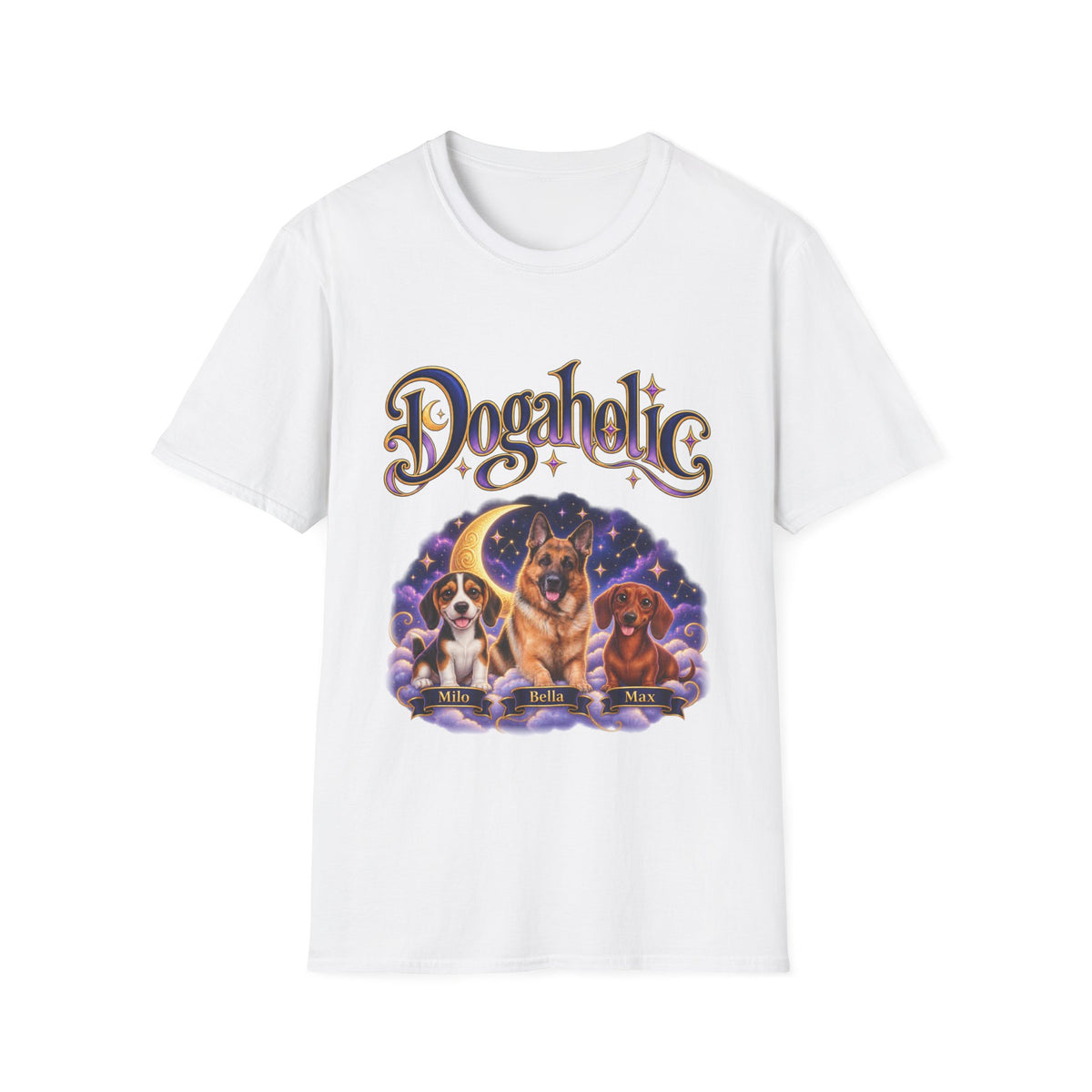 Personalized Graphic Tee – Dogaholic Celestial Dogs – photo 13