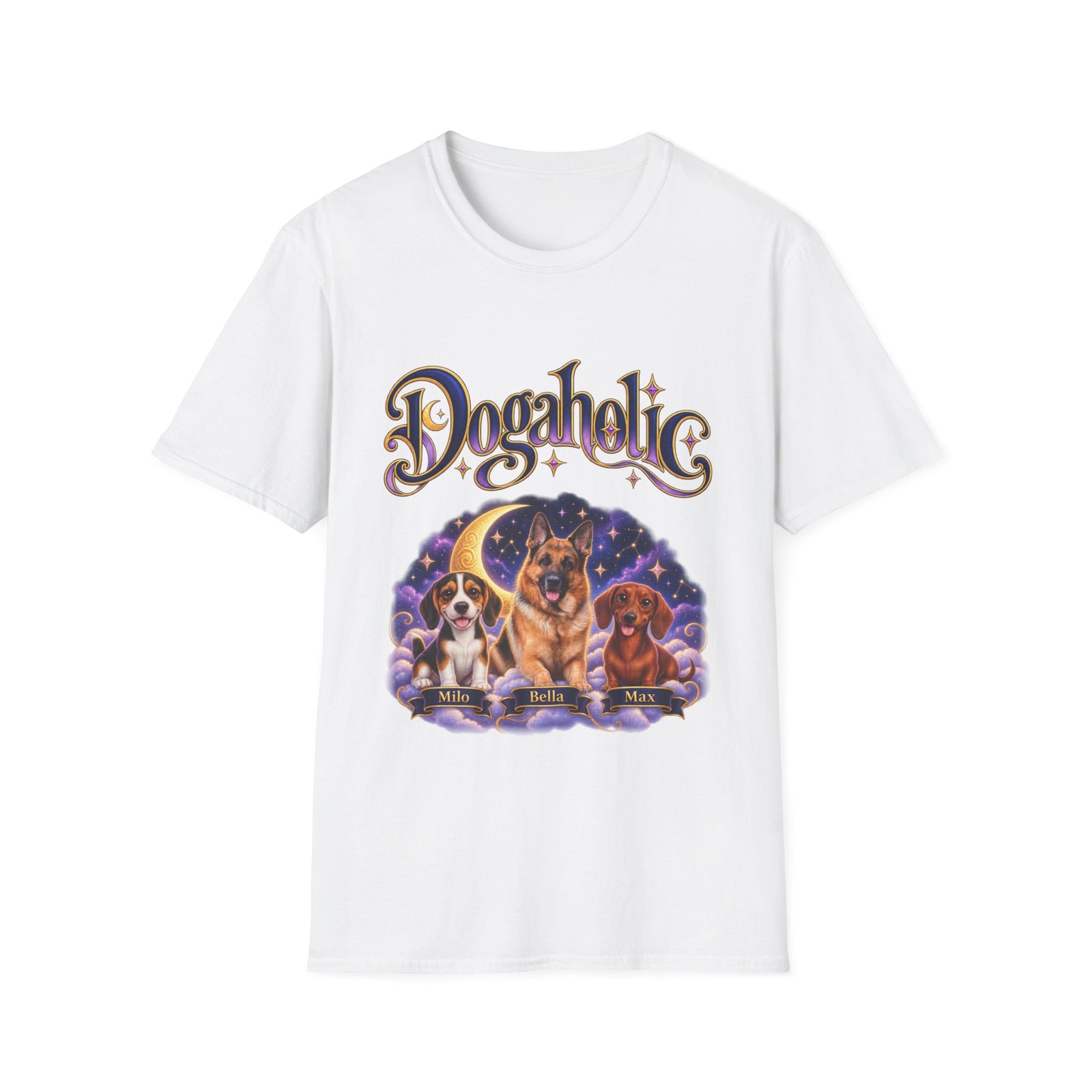 Personalized Graphic Tee – Dogaholic Celestial Dogs – photo 13
