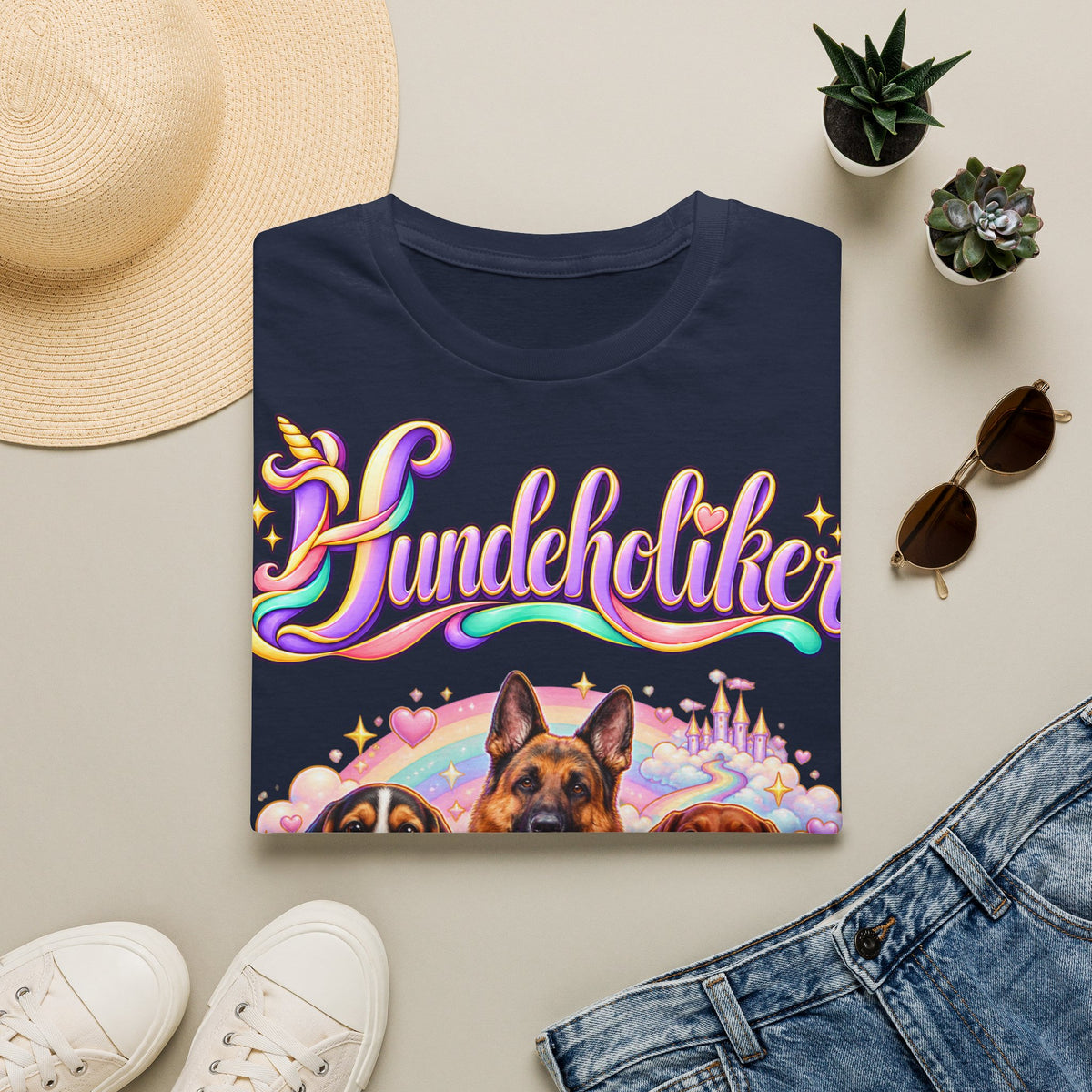 Personalisiertes T-Shirt mit Hunden – Hundeholiker Regenbogen – Foto 2