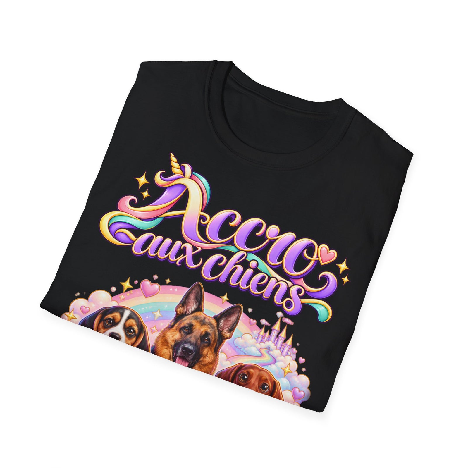 Tee shirt personnalisé – Chiens licorne arc-en-ciel – photo 15