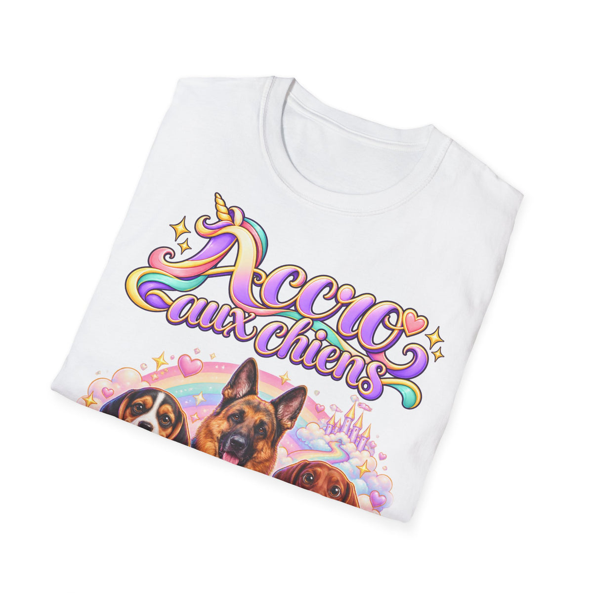Tee shirt personnalisé – Chiens licorne arc-en-ciel – photo 12