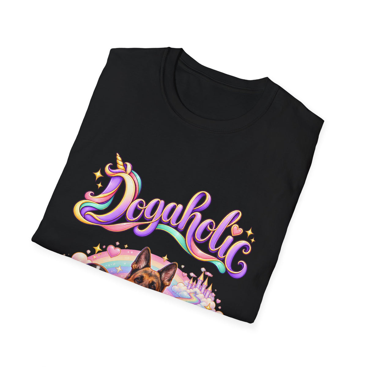 Personalized Graphic Tee – Dogaholic Unicorn Rainbow – photo 18