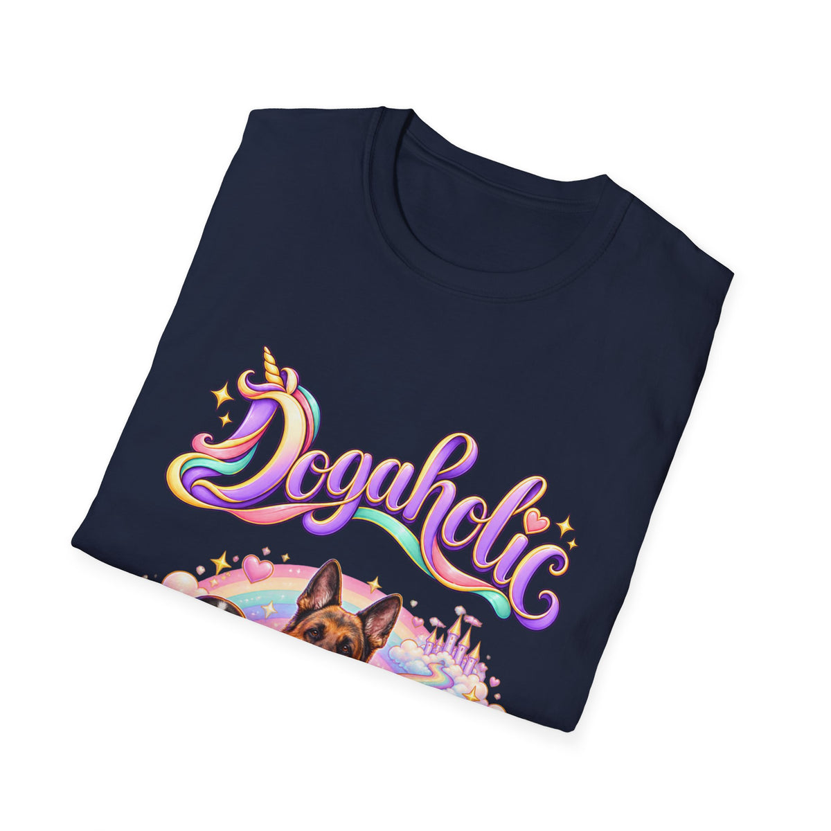 Personalized Graphic Tee – Dogaholic Unicorn Rainbow – photo 6