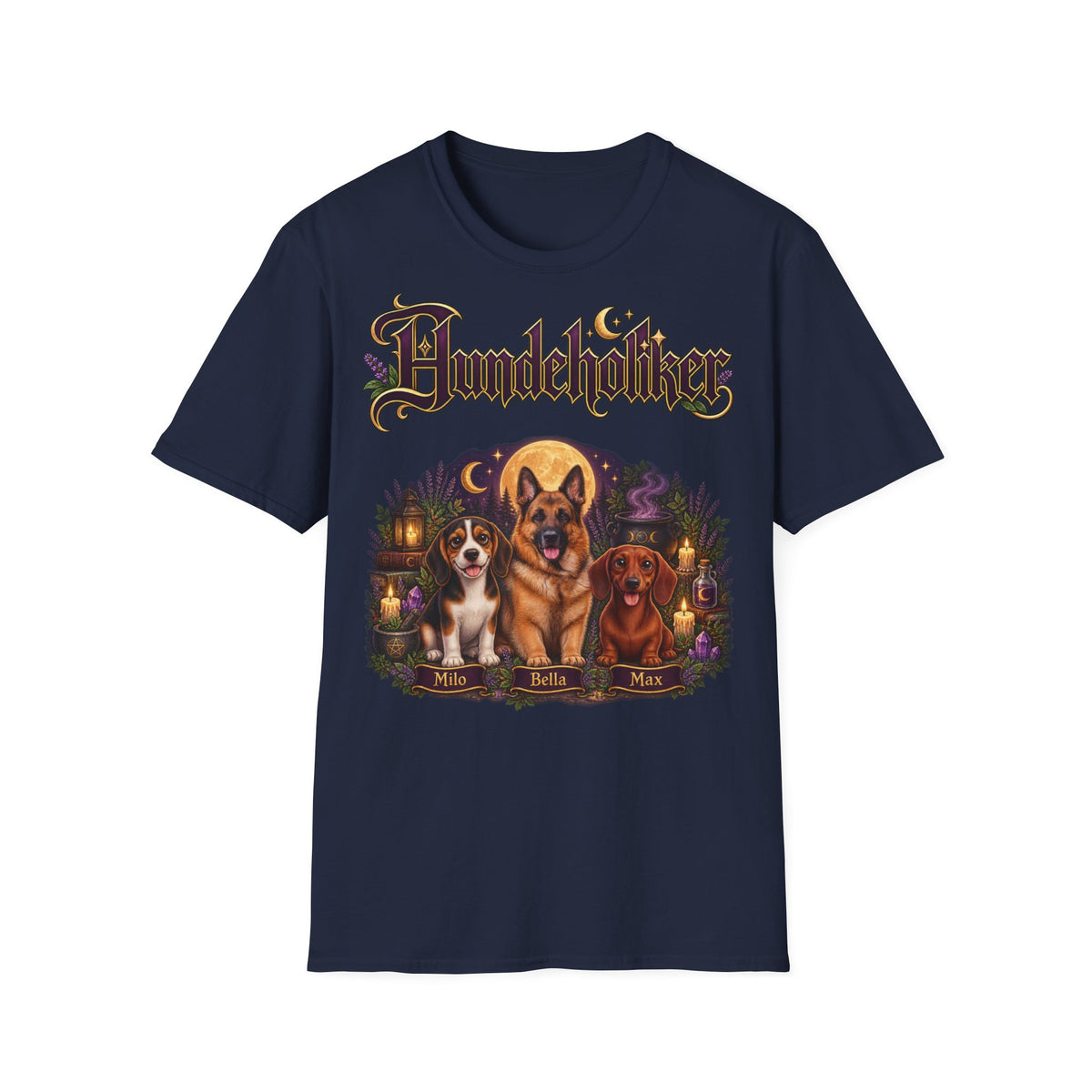 Personalisiertes Tshirt – Hundeholiker Hexenzauber