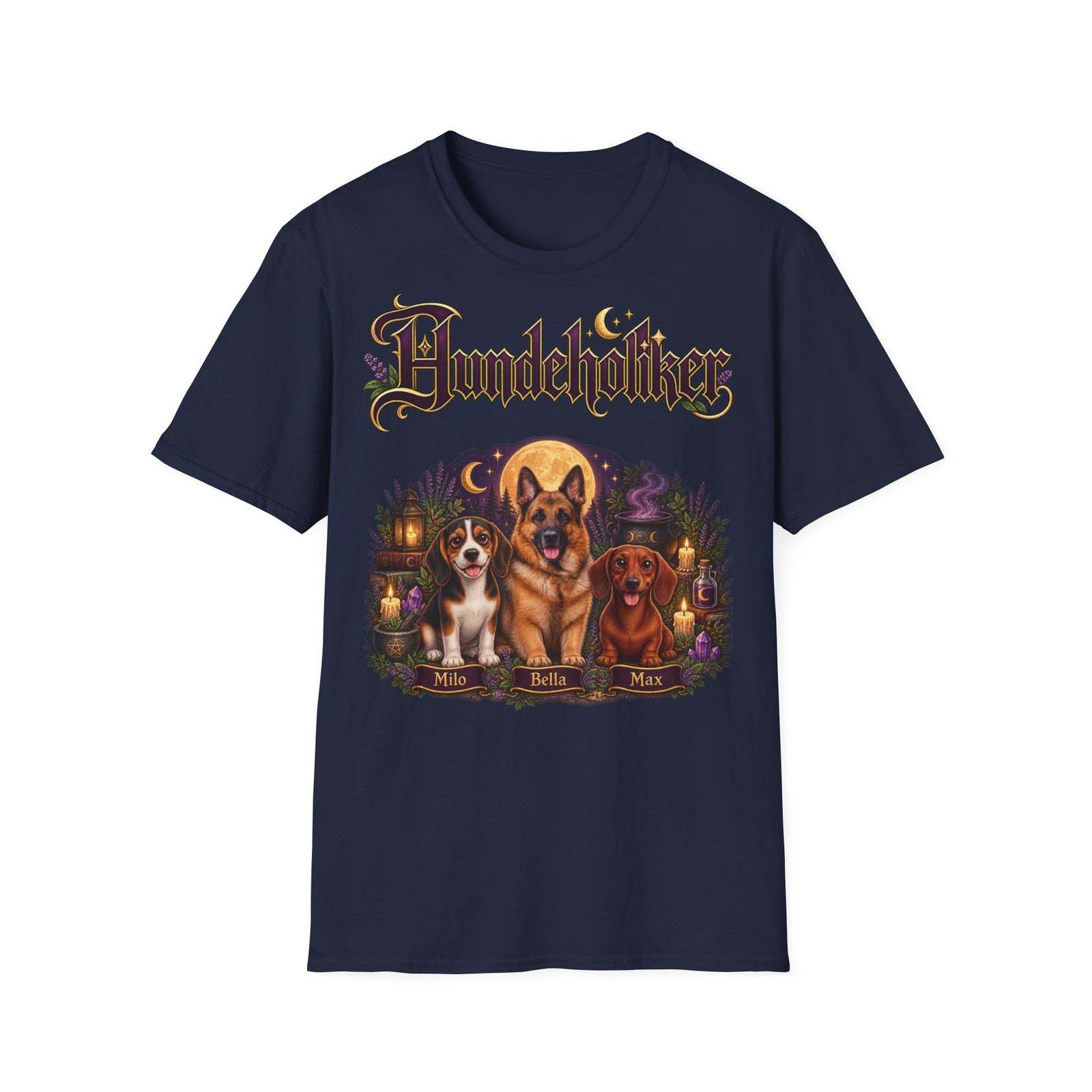 Personalisiertes Tshirt – Hundeholiker Hexenzauber