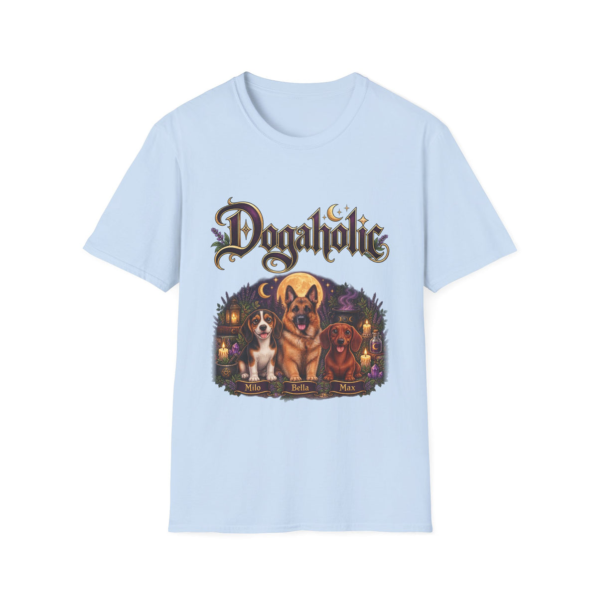 Personalized Graphic Tee – Witchy Dogaholic