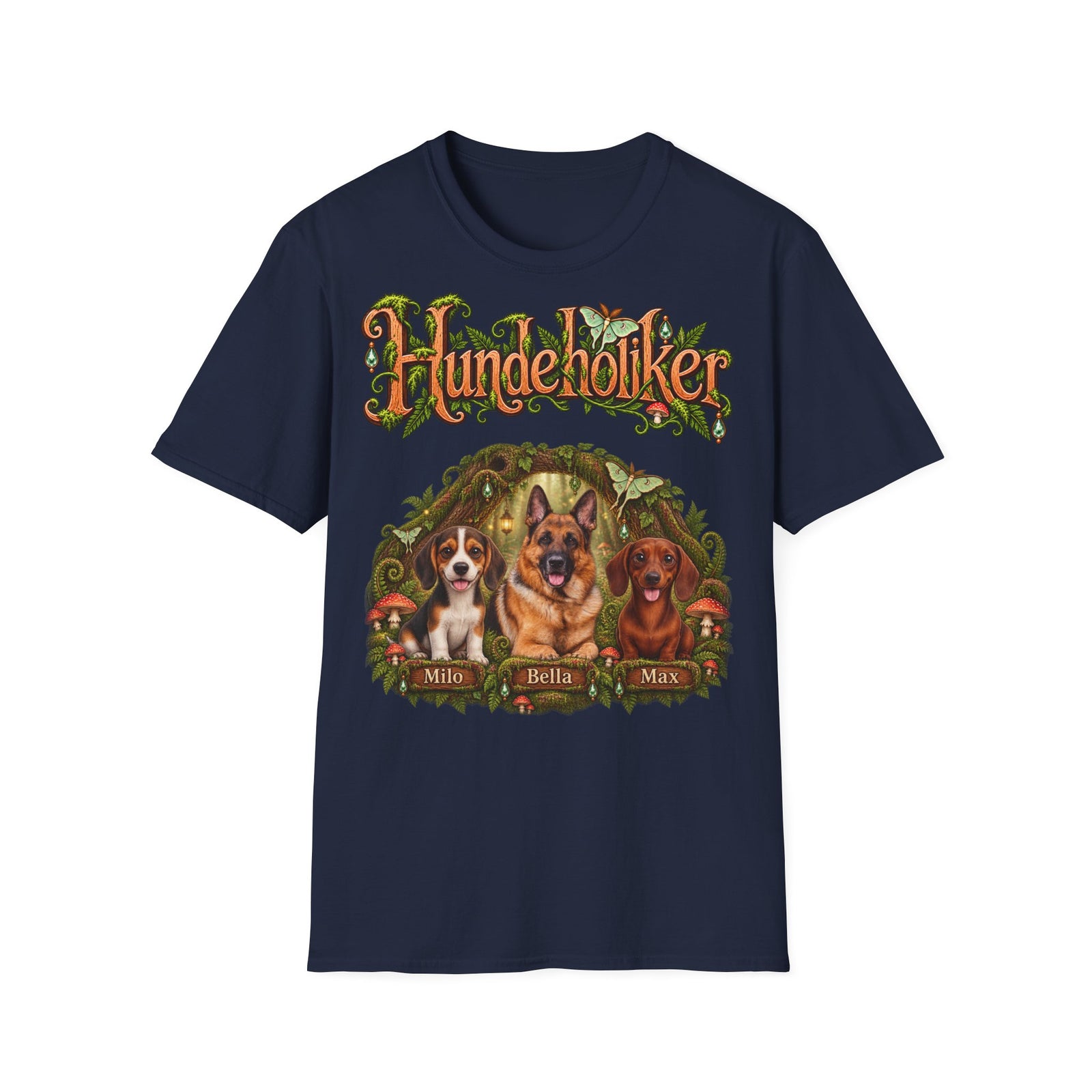 Personalisiertes T-Shirt – Hundeholiker Zauberwald